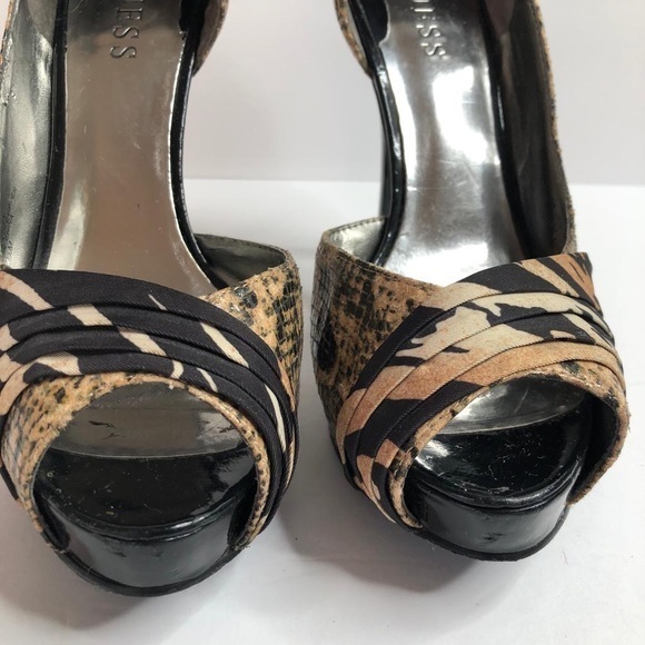 Guess Heels Animal Print Platform Shoes #7.5 - Picture 3 of 11